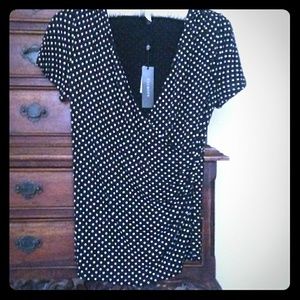Talbots Black and White Polka Dot Top